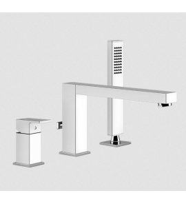 Gessi Rettangolo Bateria wannowa 3-otworowa chrom 20037.031