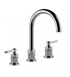 Gessi Venti20 Bateria umywalkowa 3-otworowa z korkiem średnia chrom 65015.031