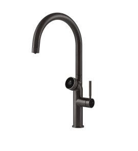 Gessi Vita Bateria zlewozmywakowa jednouchwytowa hot/cold black metal brushed 60720.707