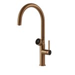 Gessi Vita Bateria zlewozmywakowa jednouchwytowa hot/cold warm bronze brushed 60720.726