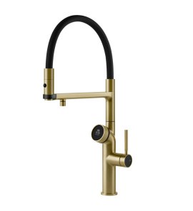 Gessi Vita Bateria zlewozmywakowa jednouchwytowa hot/cold brass brushed 60722.727