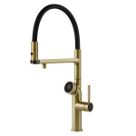 Gessi Vita Bateria zlewozmywakowa jednouchwytowa hot/cold brass brushed 60722.727