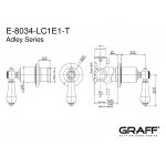 Graff Adley Rozdzielacz 2-drożny podtynkowy - element zewnętrzny Chrom E-8034-LC1E1-T
