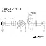 Graff Adley Rozdzielacz 3-drożny podtynkowy - element zewnętrzny Chrom E-8039-LM15E1-T