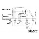 Graff Bali Bateria wannowa 5-otworowa z zestawem prysznicowym Chrom E-2151-LM20B