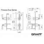Graff Finezza Due Bateria prysznicowa termostatyczna 2-uchwytowa podtynkowa - element zewnętrzny Chrom E-8149H-LM47E0-T