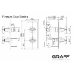 Graff Finezza Due Bateria prysznicowa termostatyczna 2-uchwytowa podtynkowa - element zewnętrzny Chrom E-8149H-1L1C-T