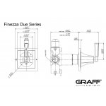 Graff Finezza Due Rozdzielacz 2-drożny podtynkowy - element zewnętrzny Chrom E-8173-LM47E1-T