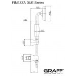 Graff Finezza Due Zestaw natryskowy podtynkowy z deszczownicą Ø 228 mm z zestawem prysznicowym - element zewnętrzny Chrom DUE01
