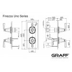 Graff Finezza Uno Bateria prysznicowa termostatyczna 2-uchwytowa podtynkowa - element zewnętrzny Chrom E-8049-LM47E0-T