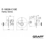 Graff Harley Bateria natryskowa podtynkowa - element zewnętrzny Chrom E-18036-C19E-T