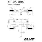 Graff Harley Bateria umywalkowa 3-otworowa podtynkowa - element zewnętrzny Chrom E-11430-LM57B-T