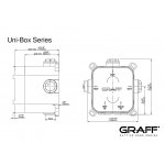 Graff Immersion Zestaw natryskowy podtynkowa termostatyczna z systemem UNI-BOX z deszczownicą ścienną 250x250 mm z zestawem natryskowym Chrom IME02