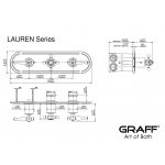 Graff Lauren Bateria prysznicowa termostatyczna 3-uchwytowa podtynkowa - element zewnętrzny Chrom E-8087H-LM22C2-T