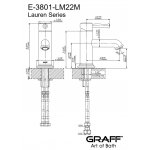 Graff Lauren Bateria umywalkowa jednootworowa Chrom E-3801-LM22M