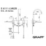 Graff M.E./M.E.25 Bateria umywalkowa 3-otworowa 160 mm z korkiem automatycznym Chrom E-6111-LM62B