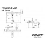 Graff M.E./M.E.25 Bateria wannowo-natryskowa ścienna Chrom EX-6175-LM37