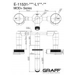 Graff MOD+ Bateria umywalkowa 3-otworowa podtynkowa 235 mm - element zewnętrzny Chrom E-11531-R2-L1-T