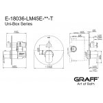 Graff Phase Bateria natryskowa termostatyczna z systemem UNI-BOX podtynkowa - element zewnętrzny Chrom E-18036-LM45E-T