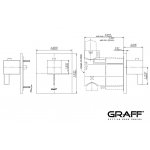 Graff Qubic Bateria natryskowa termostatyczna podtynkowa - element zewnętrzny Chrom E-8043-LM39E-T