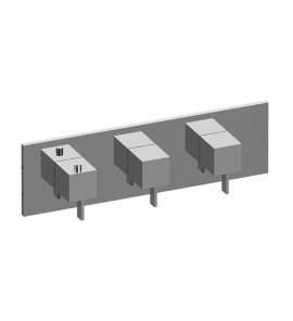 Graff Qubic Bateria natryskowa termostatyczna 3-uchwytowa podtynkowa - element zewnętrzny Chrom E-8057H-LM39E0-T