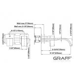 Graff Sade Bateria umywalkowa podtynkowa 235 mm - element zewnętrzny Chrom E-1836-LM36W-T