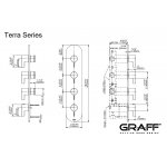 Graff Terra Bateria natryskowa termostatyczna 4-uchwytowa podtynkowa - element zewnętrzny Chrom E-8058H-LM46E0-T
