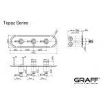 Graff Topaz Bateria prysznicowa termostatyczna 3-uchwytowa podtynkowa - element zewnętrzny Chrom E-8087H-LM14E0-T