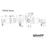 Graff Topaz Rozdzielacz 3-drożny podtynkowy - element zewnętrzny Chrom E-8039-LM14E1-T