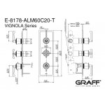 Graff Vignola Bateria natryskowa podtynkowa - element zewnętrzny Chrom E-8178-ALM60C20-T