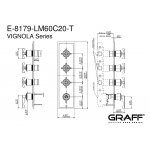Graff Vignola Bateria natryskowa podtynkowa 4-uchwytowa - element zewnętrzny Chrom E-8179-LM60C20-T