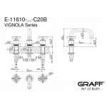 Graff Vignola Bateria umywalkowa 3-otworowa Chrom E-11610-R3-C20B