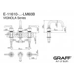 Graff Vignola Bateria umywalkowa 3-otworowa Chrom E-11610-R4-LM60B