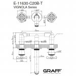 Graff Vignola Bateria umywalkowa podtynkowa 191 mm - element zewnętrzny Chrom E-11630-R3-C20B-T