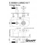 Graff Vintage Bateria natryskowa podtynkowa 2-uchwytowa - element zewnętrzny Chrom E-8086H-LM56C18-T