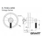 Graff Vintage Bateria natryskowa podtynkowy PROGRESSIVE - element zewnętrzny Chrom E-7036-LM56-T