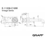 Graff Vintage Bateria umywalkowa 2-otworowa 190 mm podtynkowa - element zewnętrzny Chrom E-11338-C18W-T