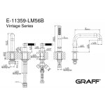 Graff Vintage Bateria wannowa 4-otworowa PROGRESSIVE z zestawem prysznicowym Chrom E-11359-LM56B