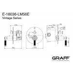 Graff Vintage Zawór termostatyczny 2-drożny podtynkowy - element zewnętrzny Chrom E-18036-LM56E-T