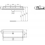 Ideal Standard Conca Umywalka ścienna 1200x450 mm 3-otworowa Biały T380401