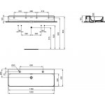 Ideal Standard Conca Umywalka ścienna 1200x450 mm z 2-otworami na baterię Biały T383901