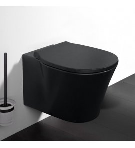    Ideal Standard Connect Air Miska WC wisząca bez kołnierza z deską wolnoopadającą czarny mat E2288V3+E0368V