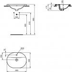 Ideal Standard Connect Umywalka wpuszczana 55x43 biała E503901 WIETRZENIE MAGAZYNÓW!!