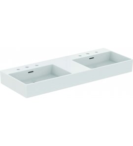 Ideal Standard Extra Umywalka podwójna ścienna 1200x450 mm z 6 otworami na baterię Biały T391401