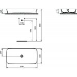 Ideal Standard Ipalyss Umywalka nablatowa 800x400 mm Biały mat E1391V1