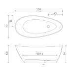 Inbalia Capri Wanna wolnostojąca 150x70 biały połysk z korkiem klik klak chrom BTIS00100C00G110I