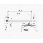 Bruma FlowRS Deszczownica ścienna Ø 250 mm z ramieniem ściennym Chrom 1455243CR