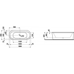 Laufen Solutions Wanna wolnostojąca z obudową 180x80 cm biała H 224512 000 000 