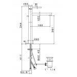 Newform Mini-X Bateria umywalkowa jednouchwytowa z korkiem wysoka chrom 61314.21.018