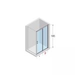 Novellini KALI 2P Drzwi prysznicowe przesuwne 114-120x195 cm Srebrny KALI2P114-1B